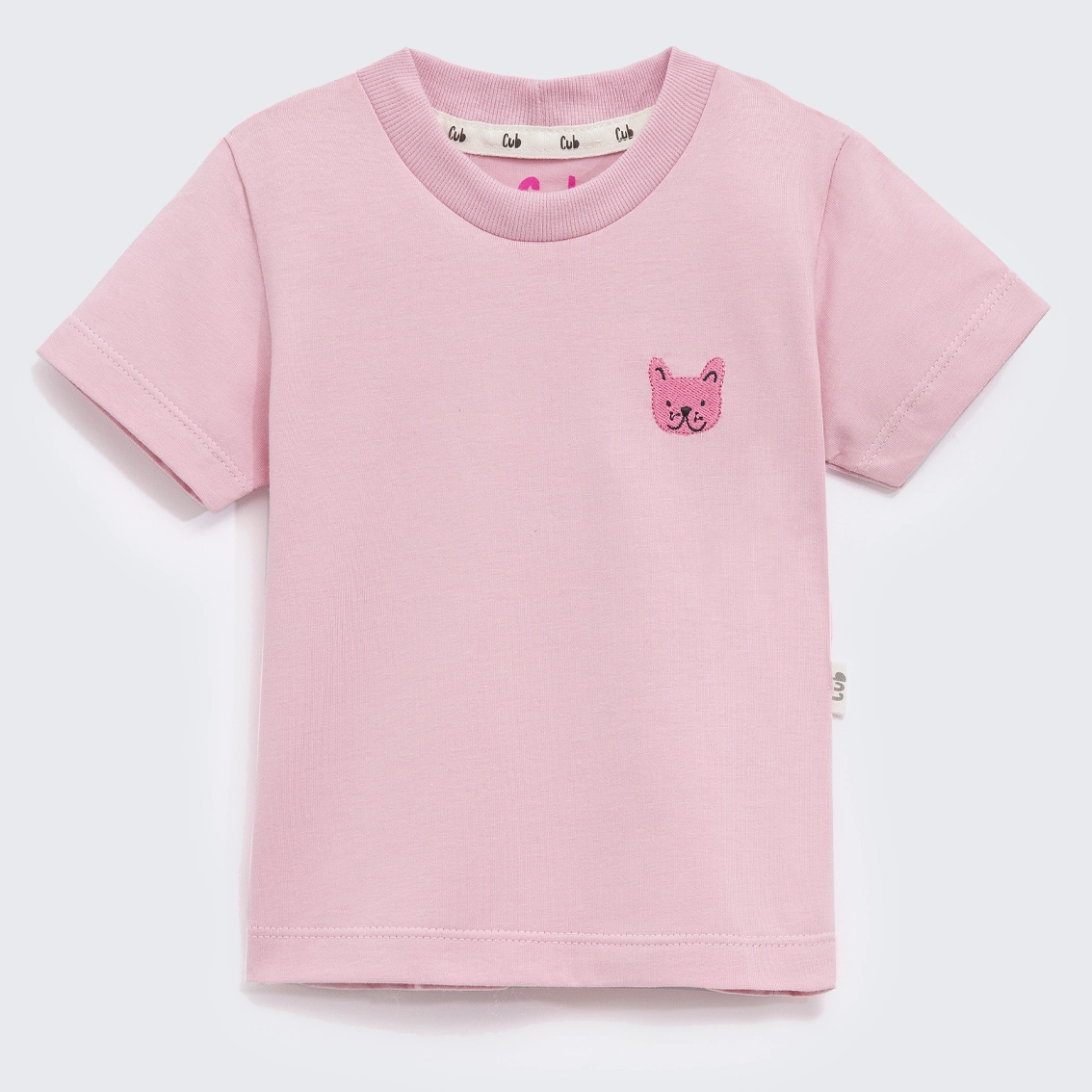 Camiseta Infantil Rosa Bordado Bulldog