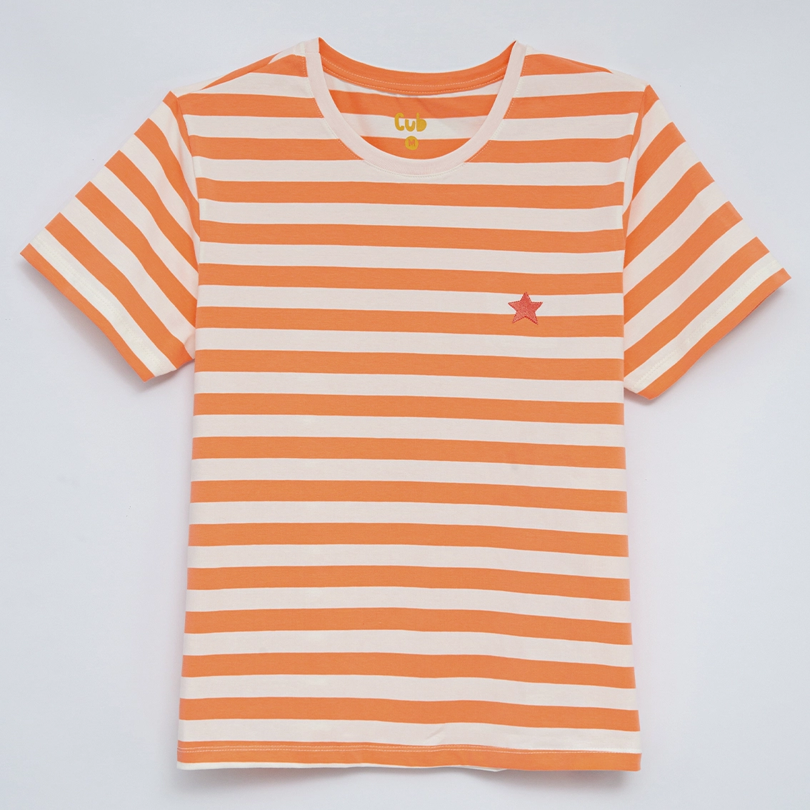 Camiseta Adulta Listrada Laranja