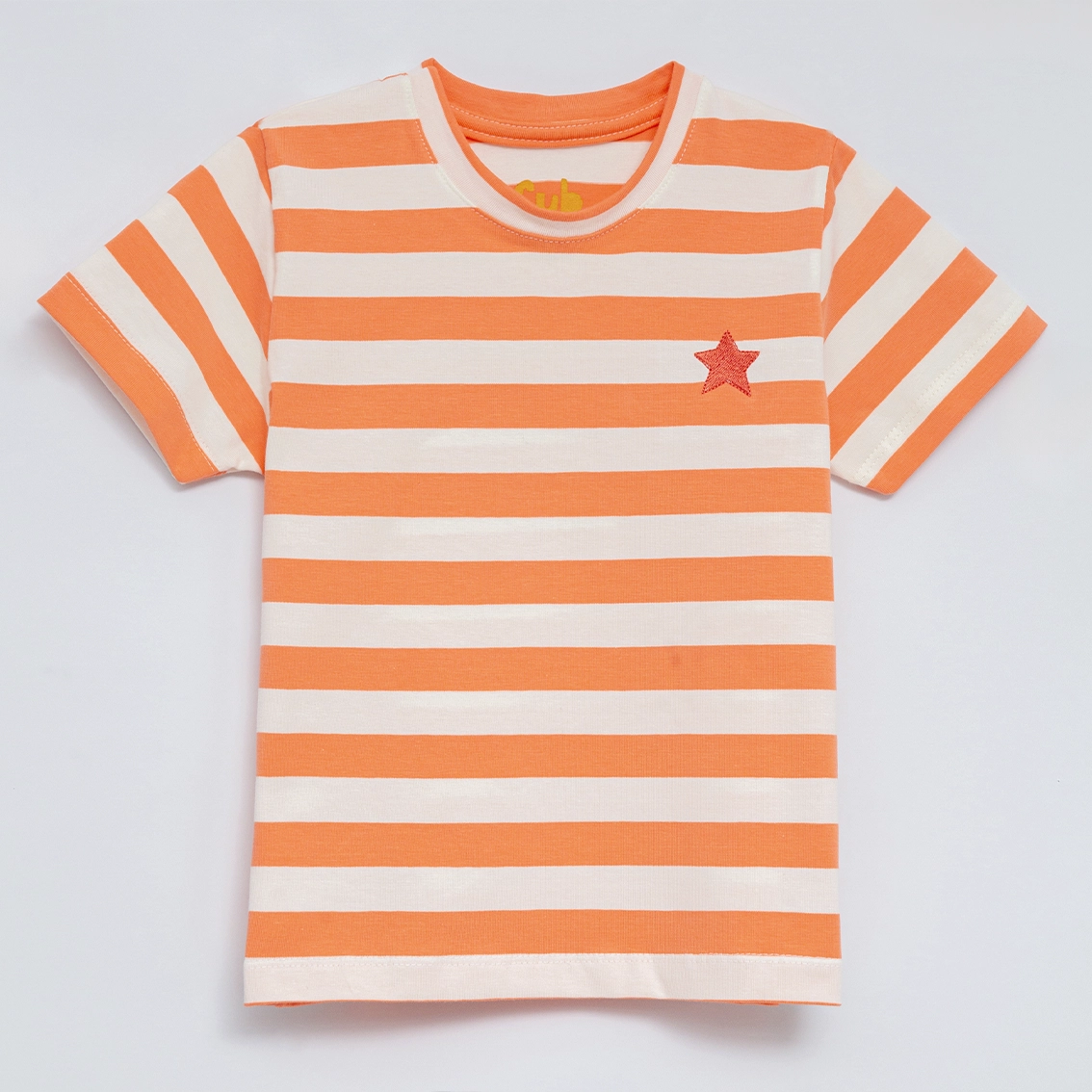Camiseta Infantil Listrada Laranja