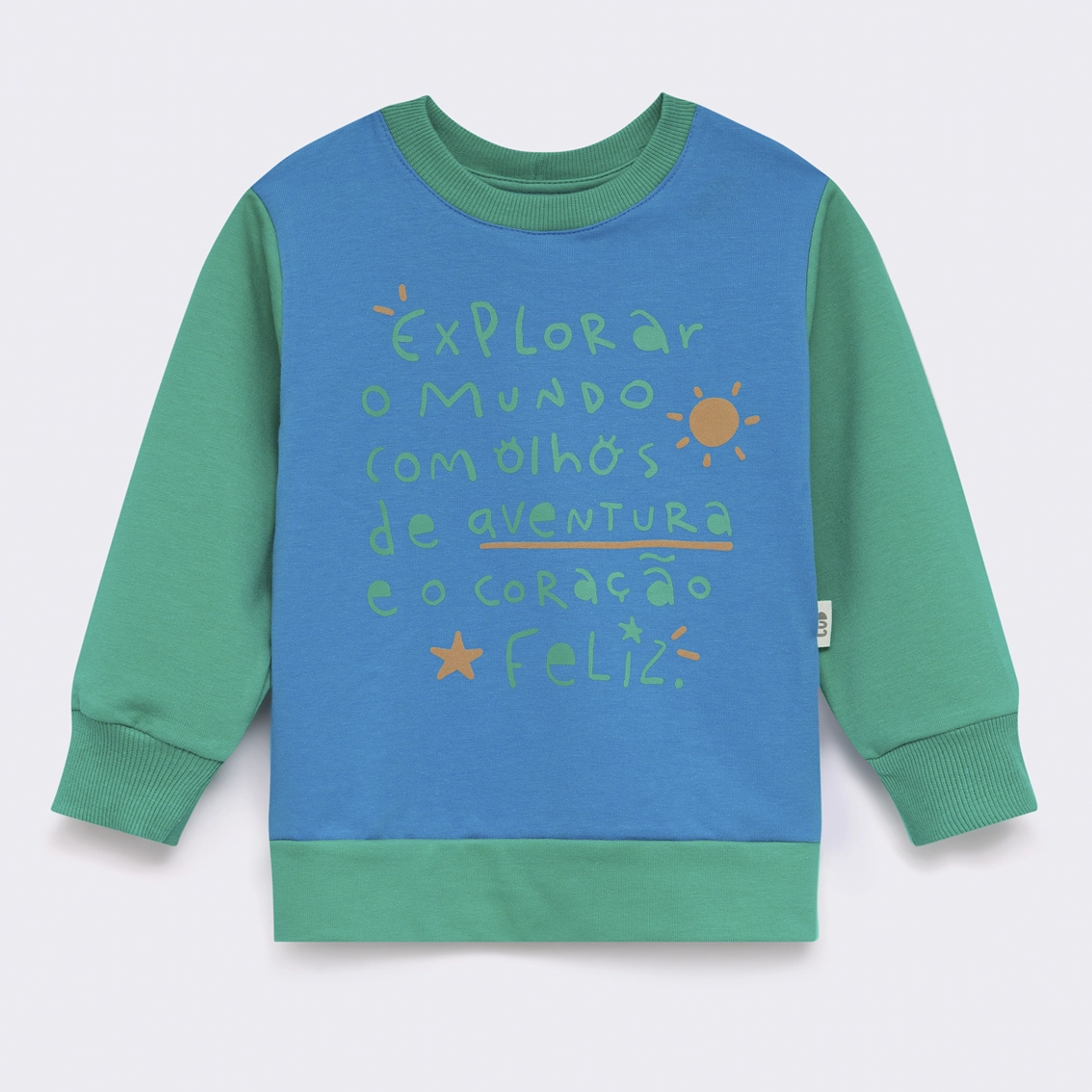 Blusão de Molecotton Azul e Verde