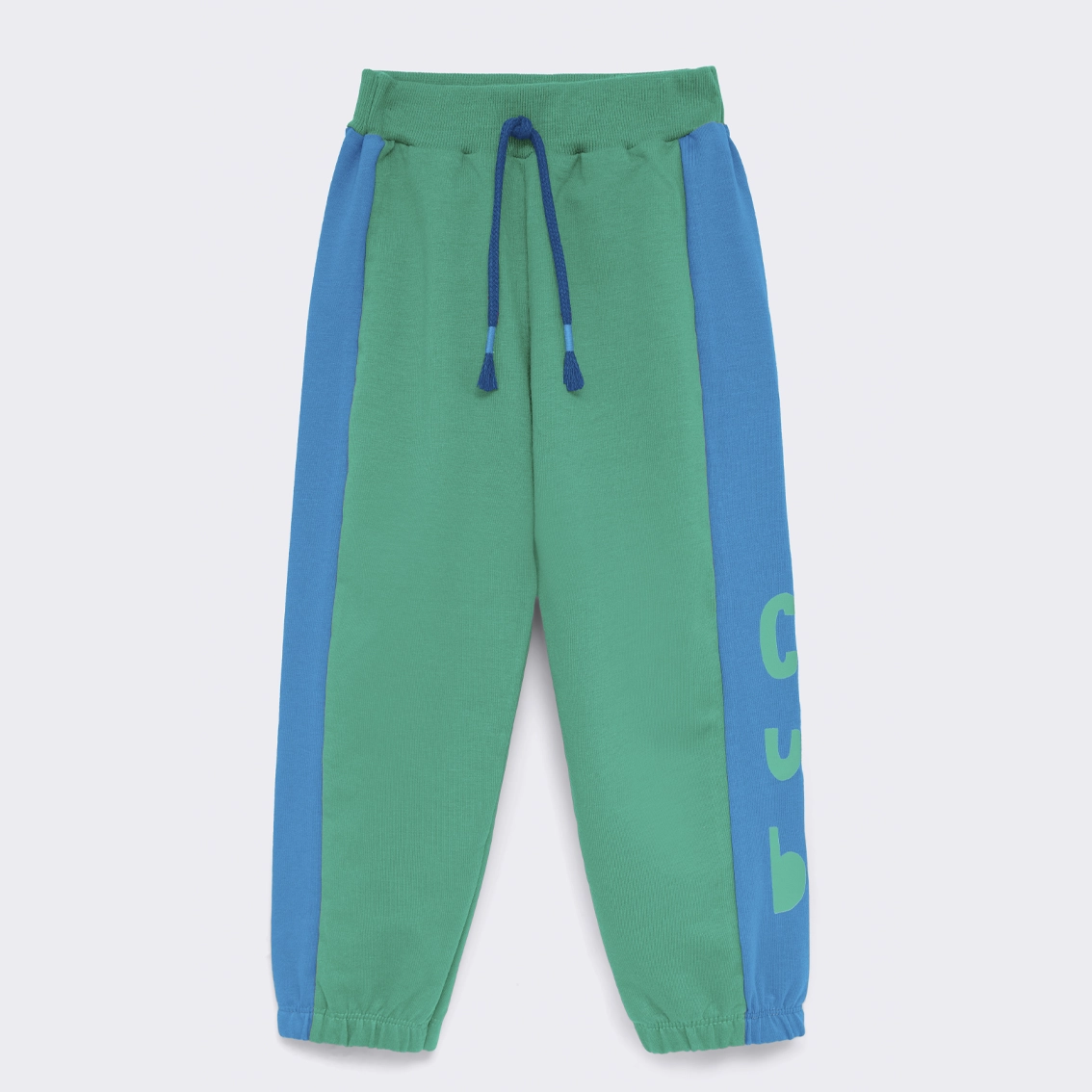 Calça de Molecotton Verde com Faixa Azul