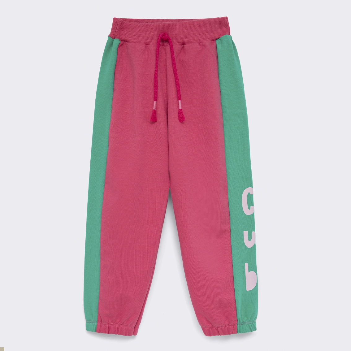 Calça Bebê de Molecotton Rosa com Faixa Verde