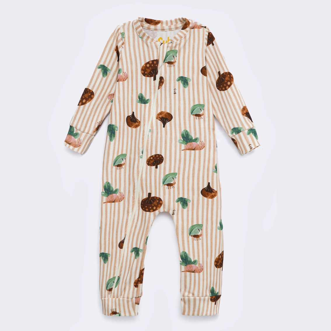 Macacão Manga Longa Zíper Cogumelo