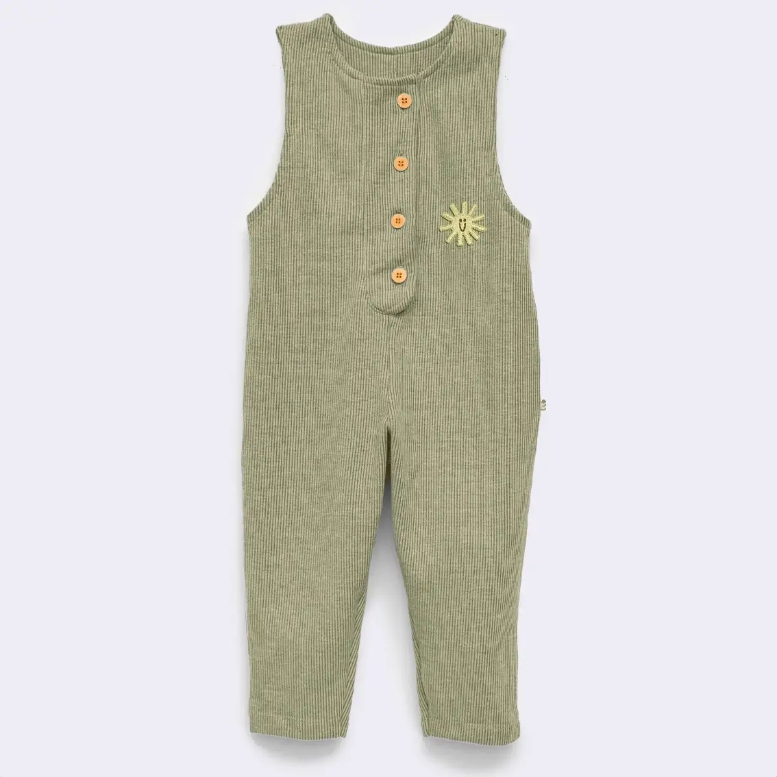 Macacão  Malha Tricô Verde Bordado Sol