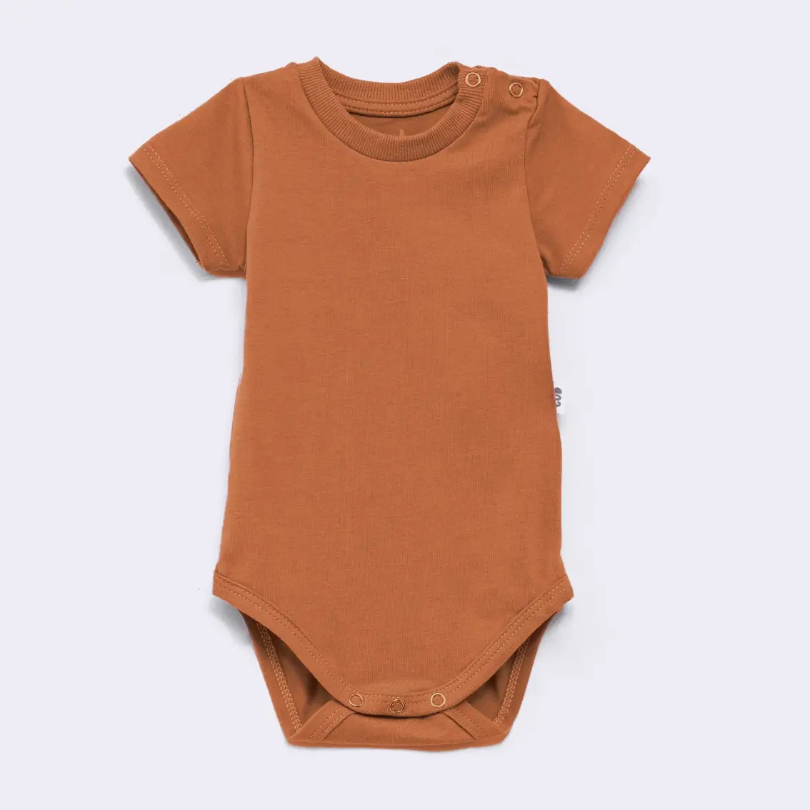 Body Manga Curta Marrom