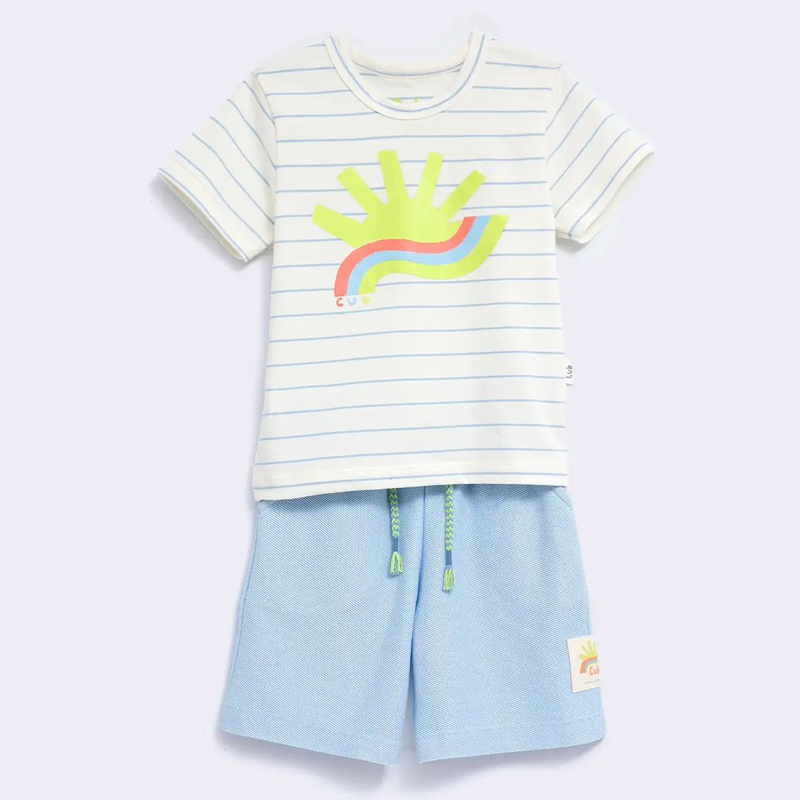 Conjunto Camiseta e Bermuda Arco-íris